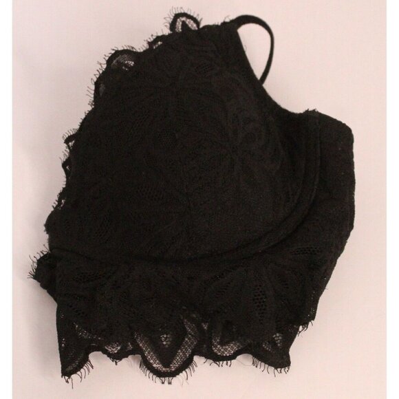 Pink By Victoria Secret Lace Bralette Halter Padded Push Up Bra Size Medium - Picture 11 of 11